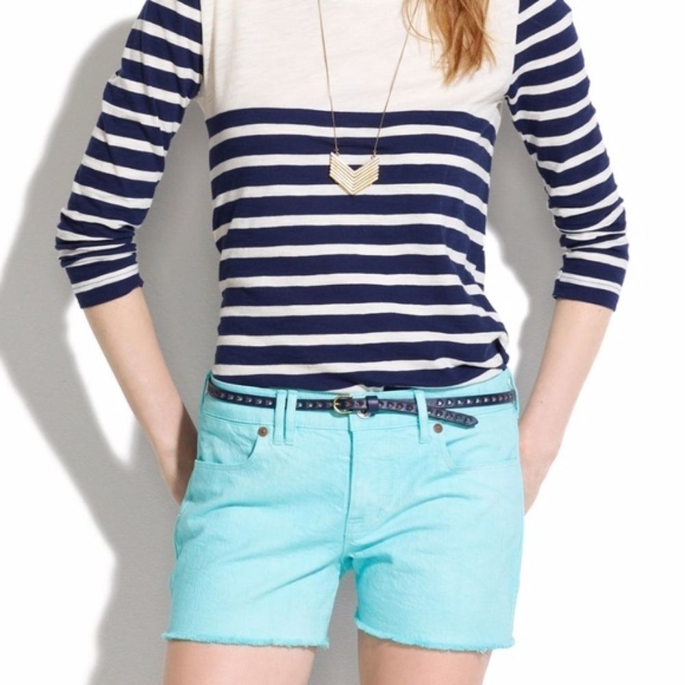 EUC Madewell Cutoff Shorts in Seaside Blue 29